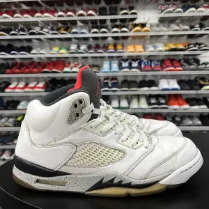 Nike Air Jordan 5 Retro White Cement White 136027-104 Men's Size 11 No Insoles