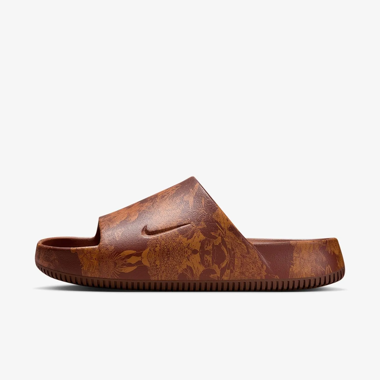 Nike Calm Printed Men's Slides (HQ1125-200, Cinnamon/Monarch)