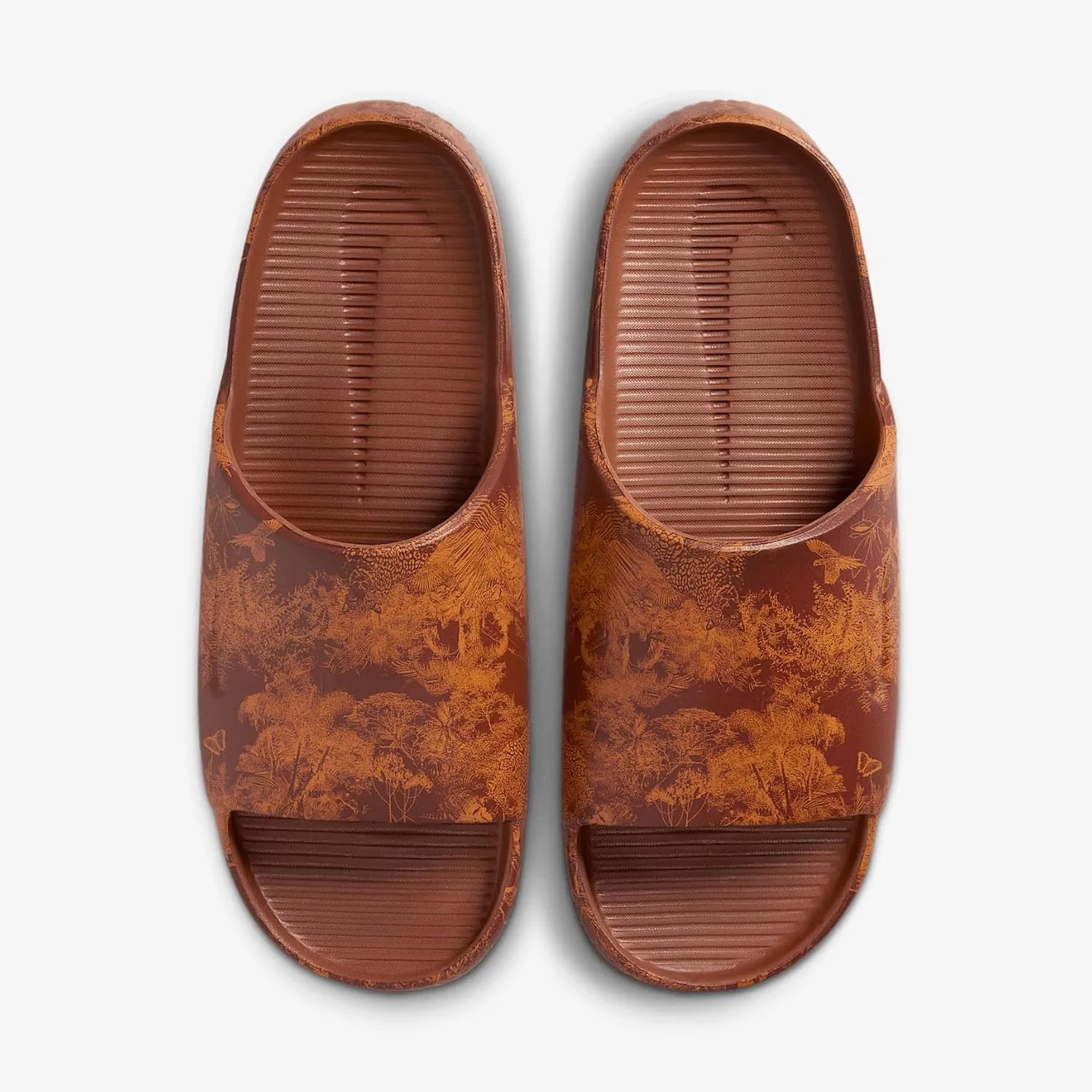 Nike Calm Printed Men's Slides (HQ1125-200, Cinnamon/Monarch)