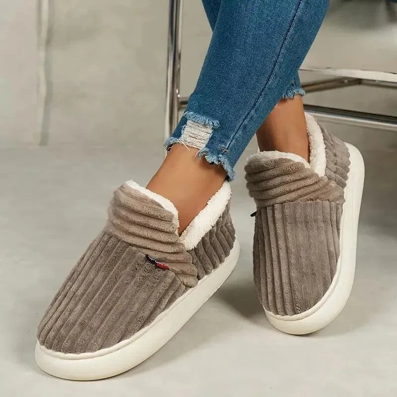 Non Slip Ribbed Indoor Slippers – Warmth and Secure Fit for Home