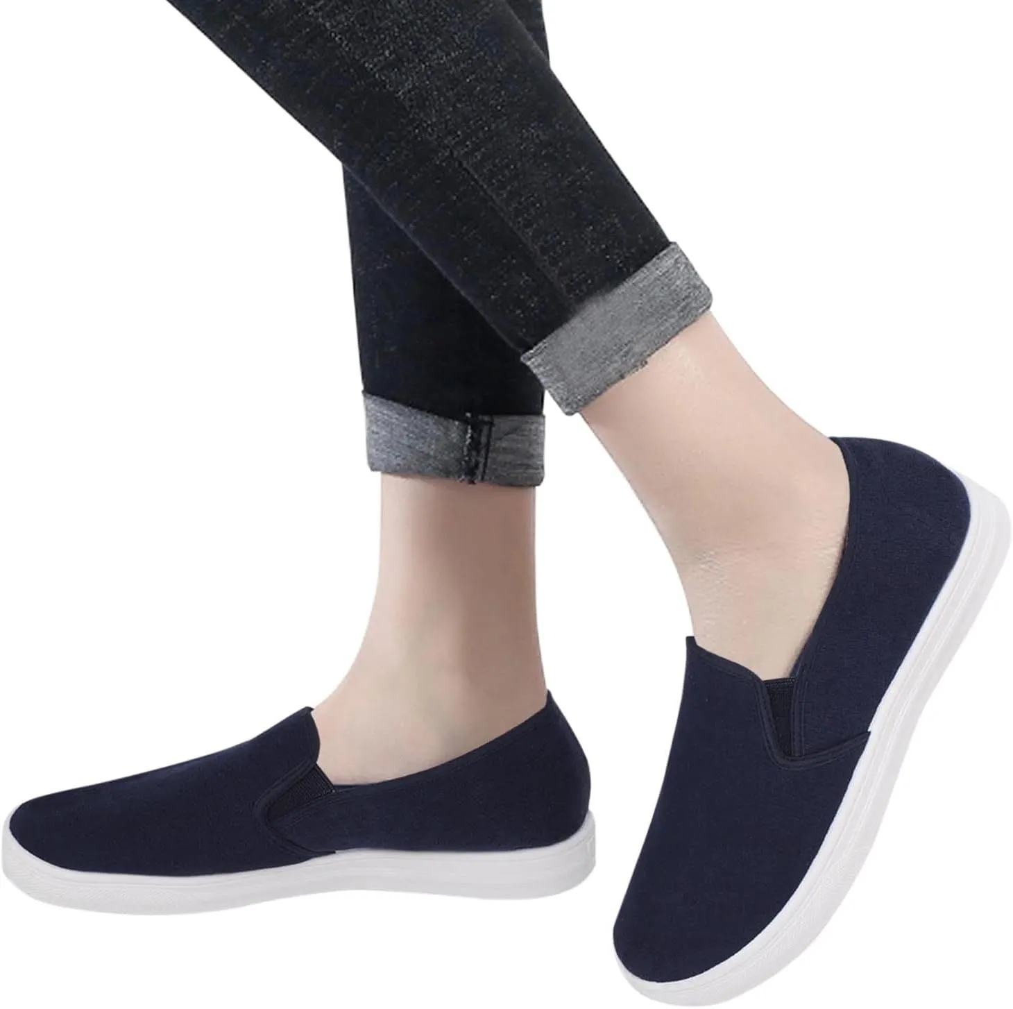 Non Slip Work Shoes Women Cute Women Loafers Round Toe Slip On CasualComfortable and Soft Lightweight Christmas Dress Shoes for Women Boat Shoes Men