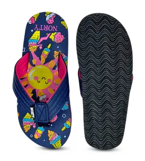 Norty GIRL'S 11-4 SANDAL ICE CREAM NAVY