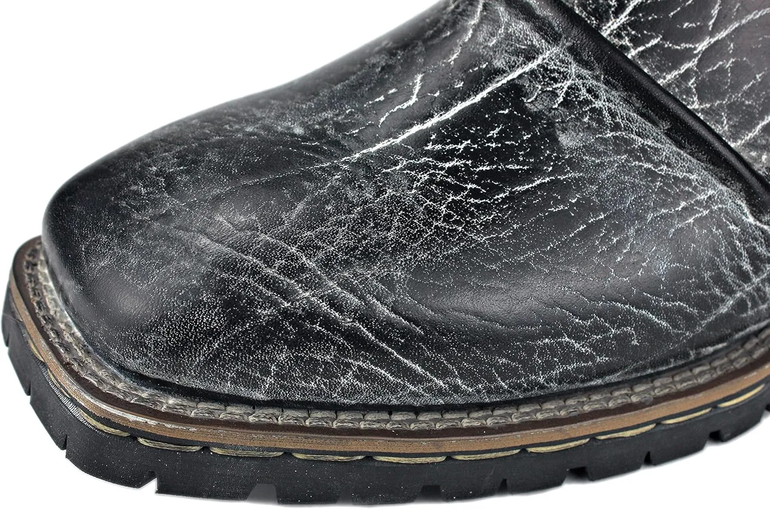OSSTONE Cowboy Boots for Men Designer Fashion Zipper-up Leather Moto Chukka western Boots Casual Shoes OS-5008-H10-A-US