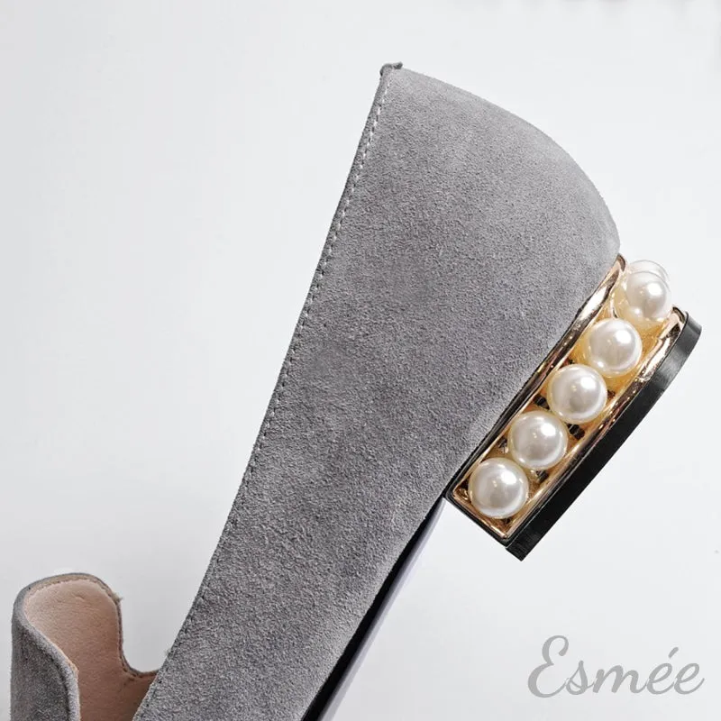 Pearl Series - Pointed-toe Suede Loafers