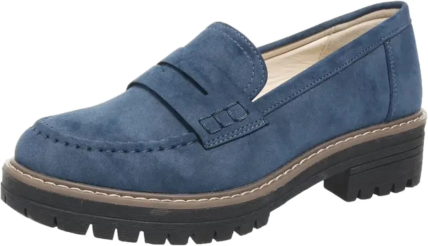Penny Loafers for Women 2025 Round Toe Dressy Shoes Slip-On Lug Sole Platform Shoes Business Casual Shoes