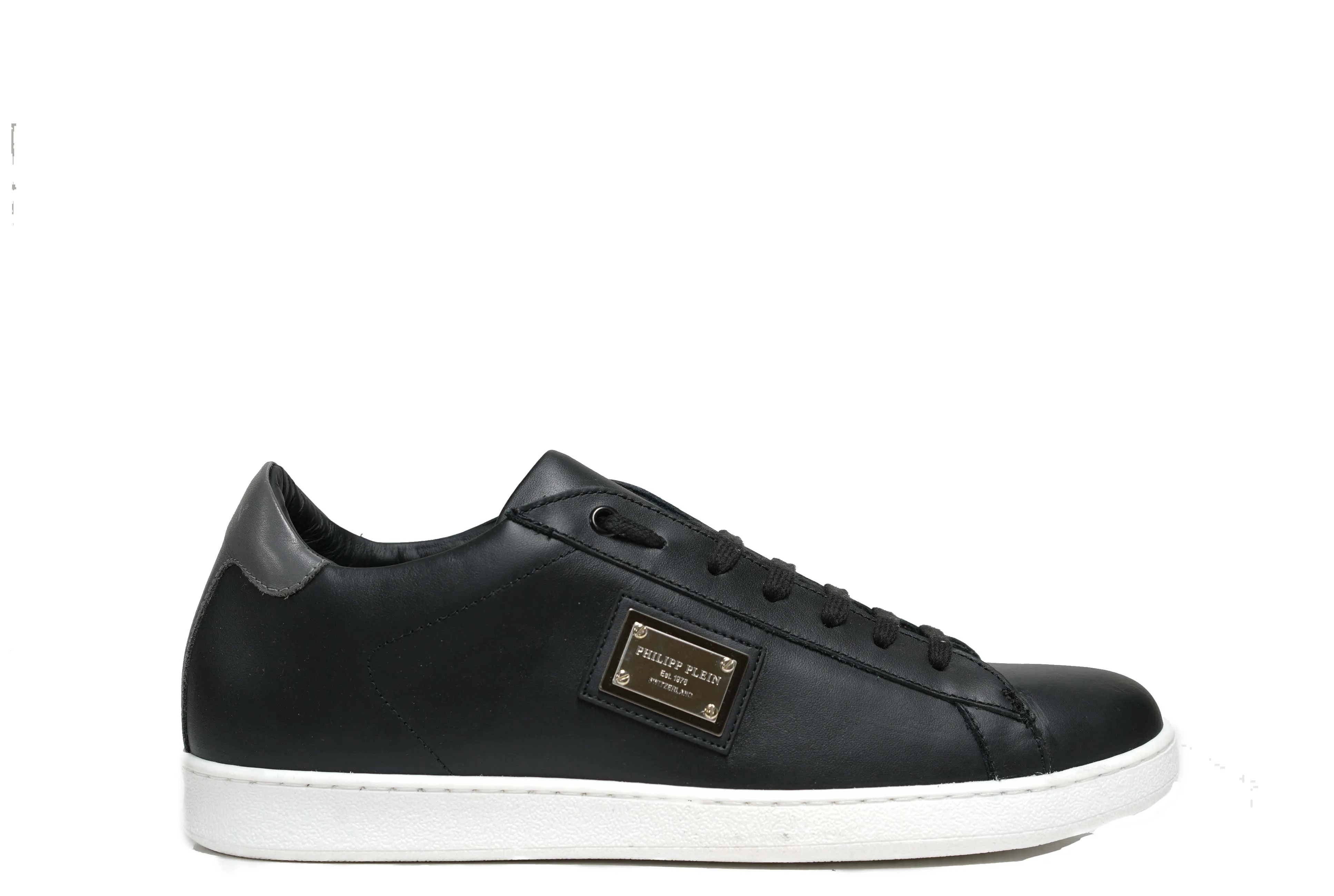 Philipp Plein Men’s Black Leather Sneakers Malibu PAAS