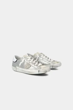 Philippe Model | PRSX Low Sneaker - Metal Argent