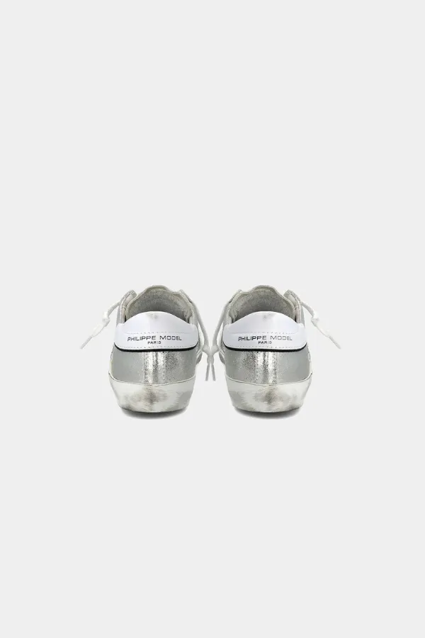 Philippe Model | PRSX Low Sneaker - Metal Argent