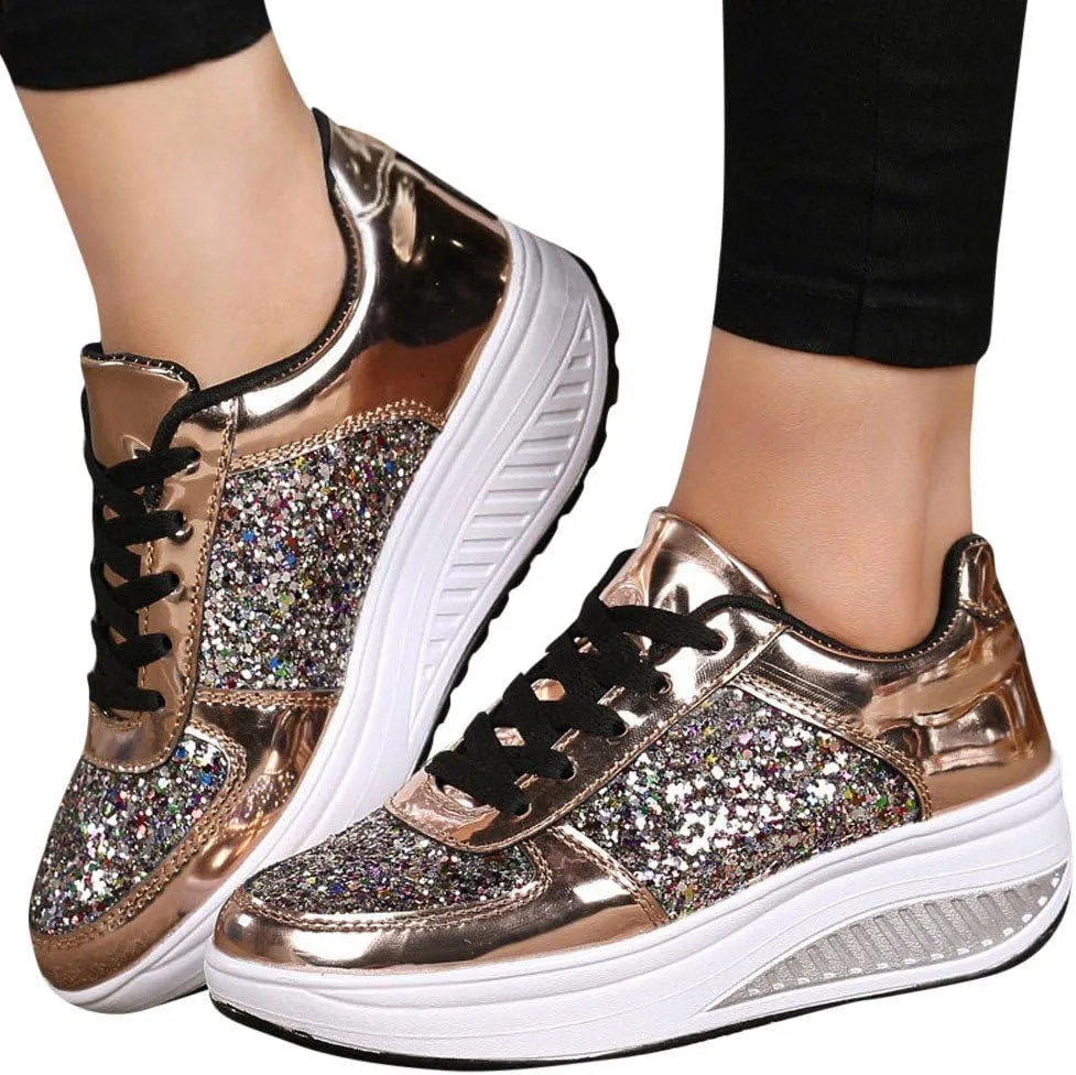 Platform Sneakers for Women Womens Fall Shoes Men's Casual Dress Sneakers Comfortable Dressy Slip on Women Loafers Shoes for Work Platform Sneakers for Women Black