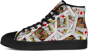 Poker High Top Shoes for Men Women Playing Cards High Top Canvas Sneakers Casual Shoes Gifts for Dad Mom