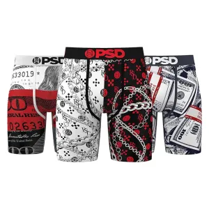 PSD Men's Multicolor 7 Inch Inseam Breathable And Supportive With Moisture-Wicking Fabric Luxury Print Boxer Briefs Medium Underwear (Knit) - 224180220-MUL-M