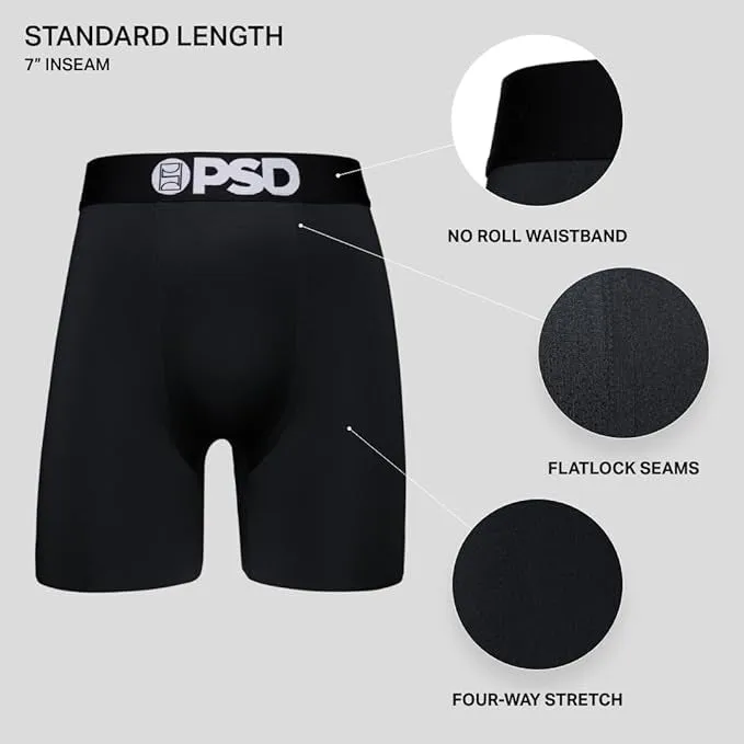 PSD Men's Multicolor 7 Inch Inseam Breathable And Supportive With Moisture-Wicking Fabric Luxury Print Boxer Briefs Medium Underwear (Knit) - 224180220-MUL-M