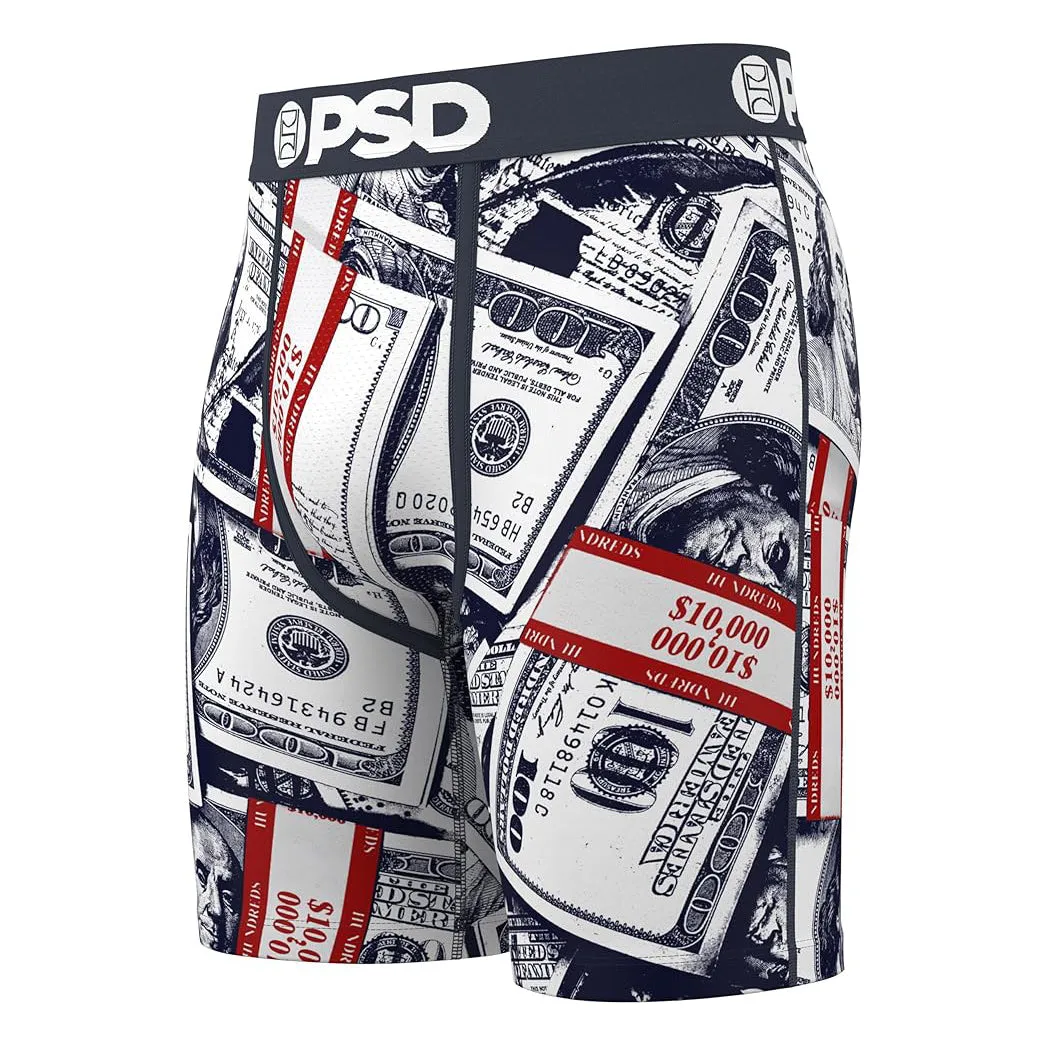 PSD Men's Multicolor 7 Inch Inseam Breathable And Supportive With Moisture-Wicking Fabric Luxury Print Boxer Briefs Medium Underwear (Knit) - 224180220-MUL-M