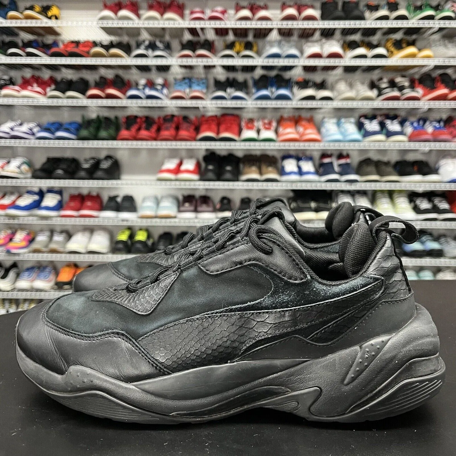 PUMA Thunder Desert Triple Black 2018 Shoe Sneaker 367997 04 Men's Size US 10.5