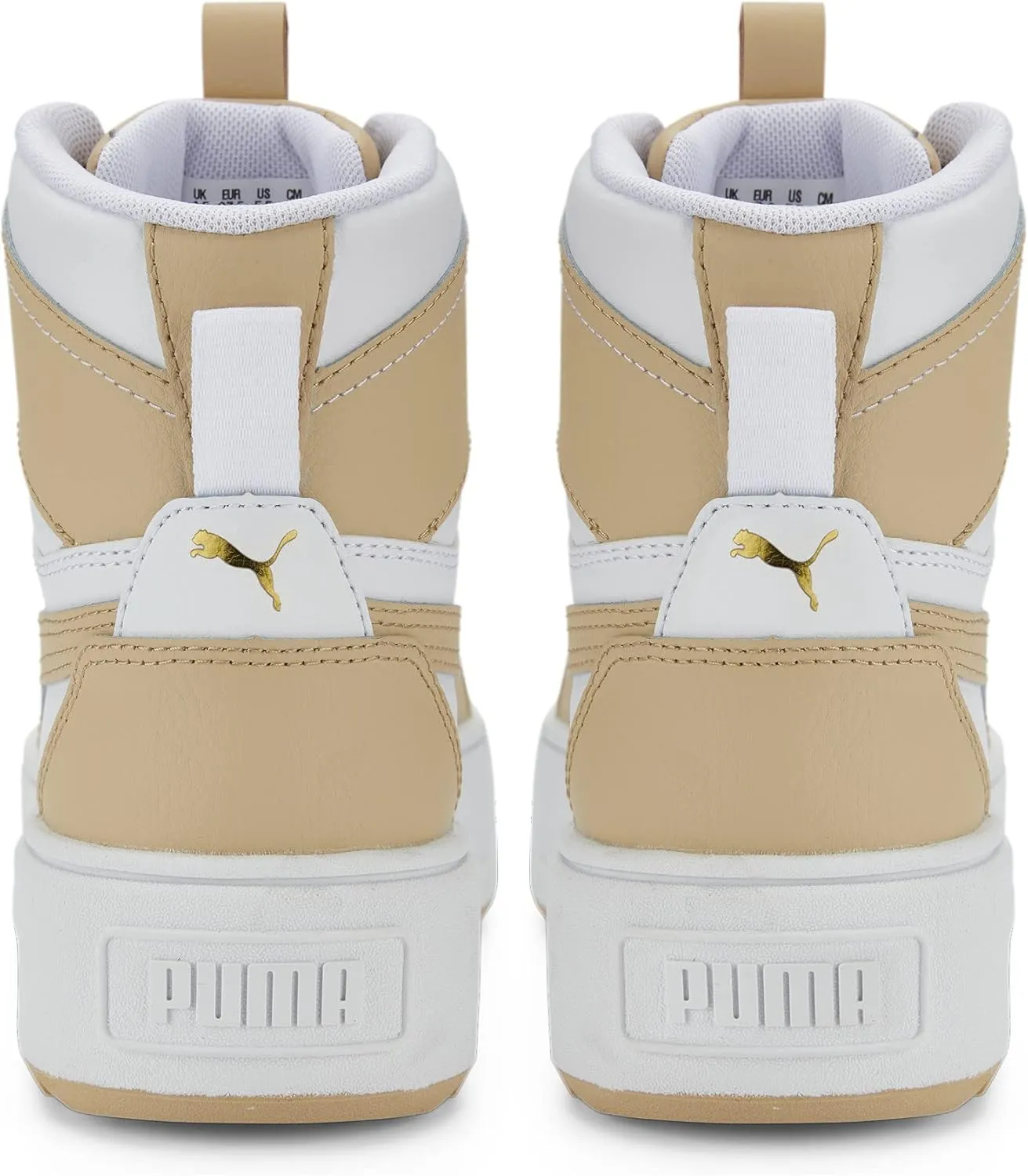 PUMA Women's Karmen Rebelle Mid Shoes, White-Light Sand, 10