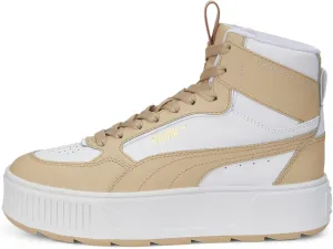 PUMA Women's Karmen Rebelle Mid Shoes, White-Light Sand, 10