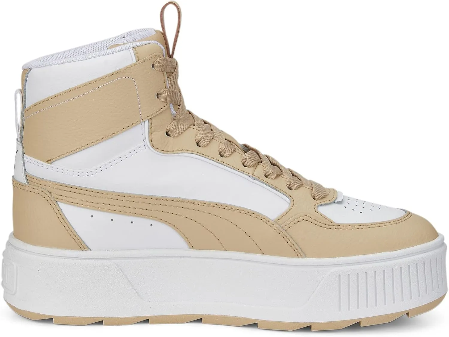 PUMA Women's Karmen Rebelle Mid Shoes, White-Light Sand, 10