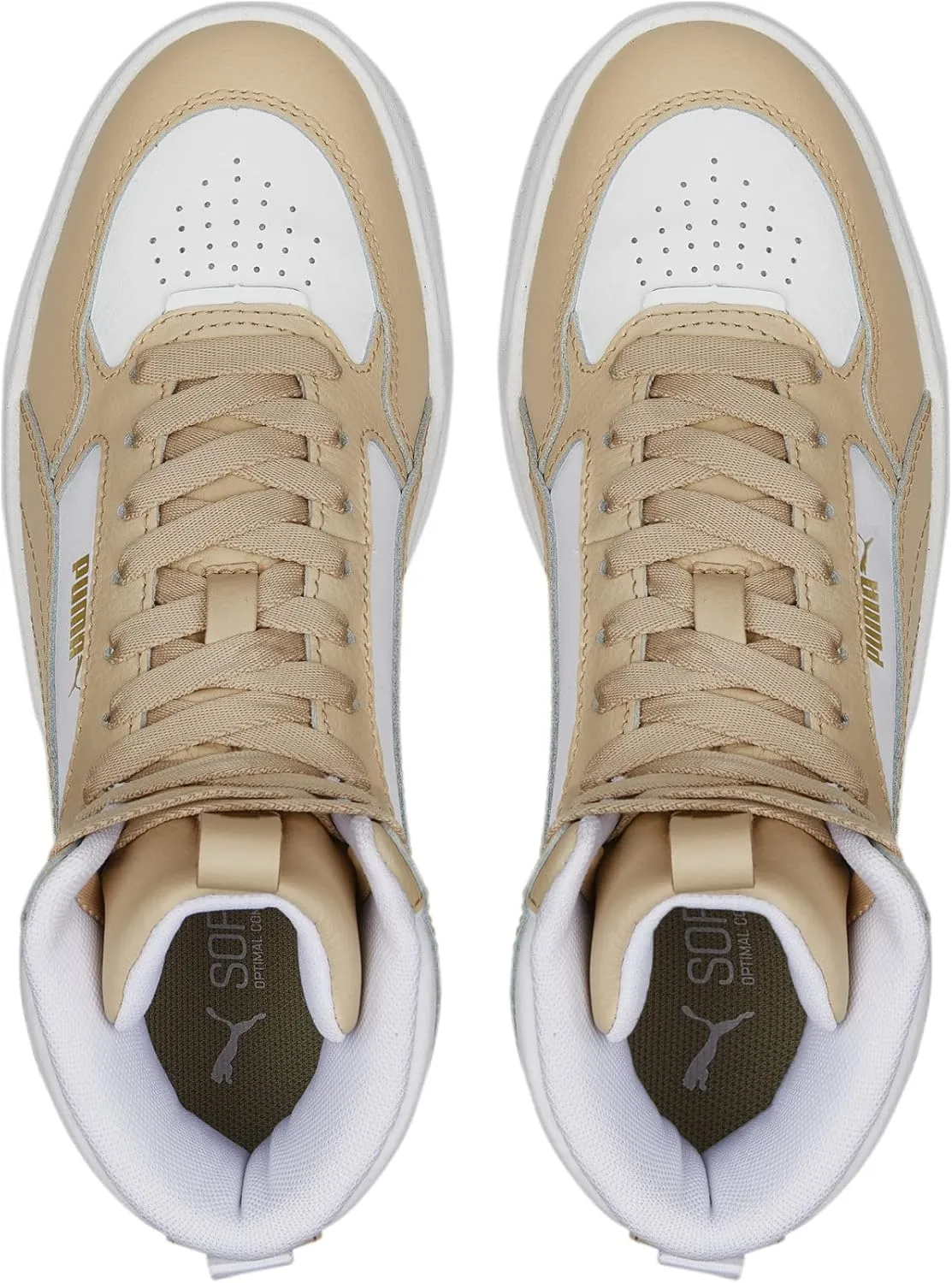 PUMA Women's Karmen Rebelle Mid Shoes, White-Light Sand, 10