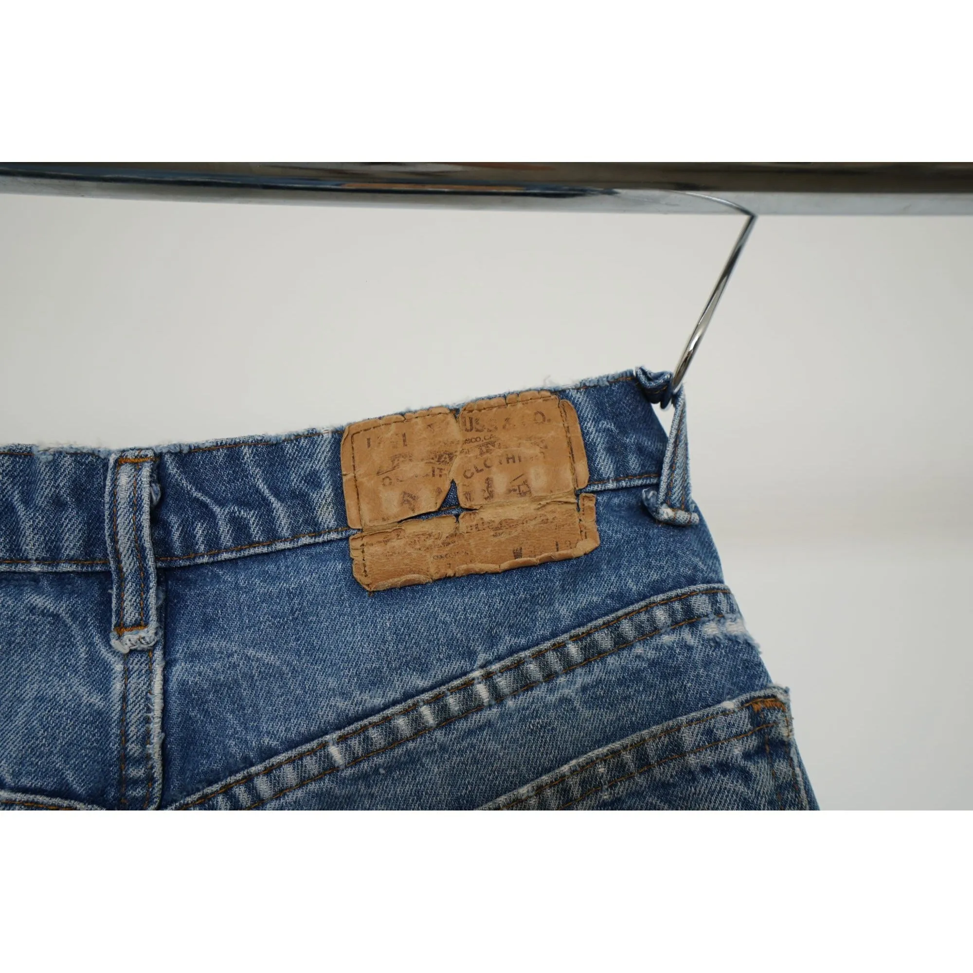 "Retail" Vintage Levi's 517 Orange Tab Distressed Boot Cut Denim Jeans Blue W30 Men's
