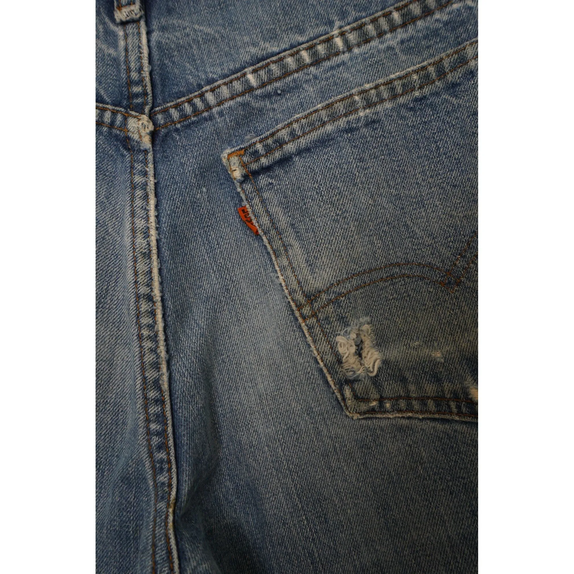 "Retail" Vintage Levi's 517 Orange Tab Distressed Boot Cut Denim Jeans Blue W30 Men's
