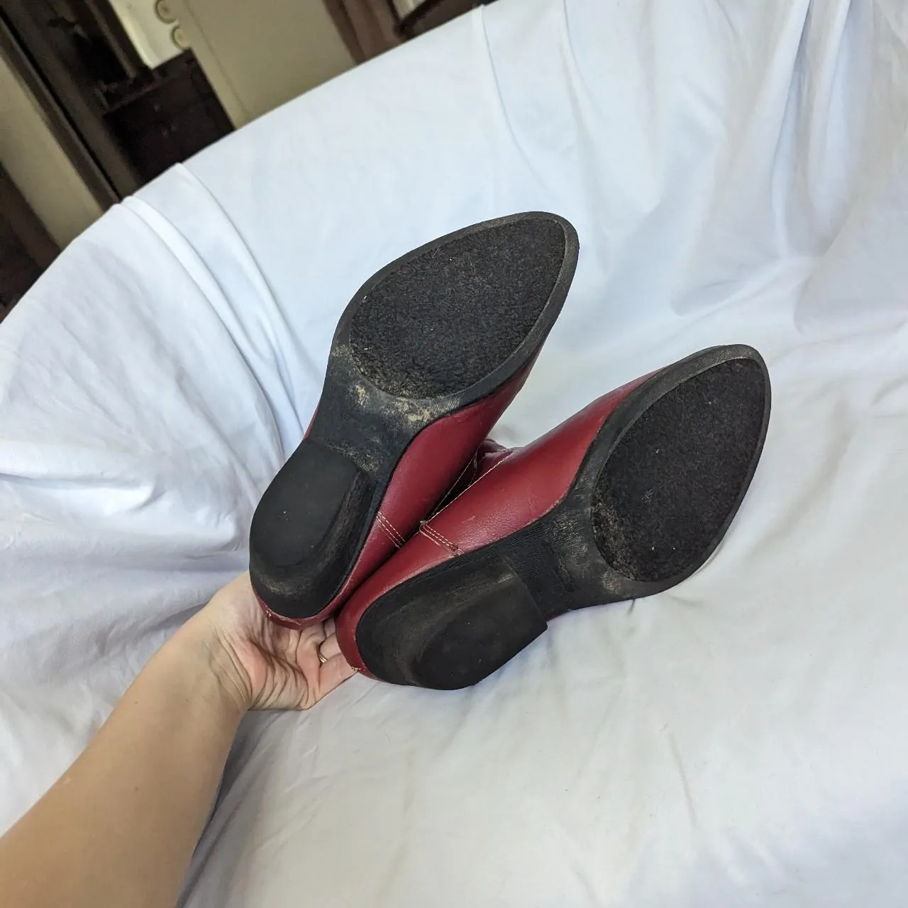 Rampage Vintage Vegan Leather Cherry Red Cowboy Boots