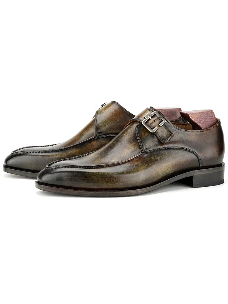 Real Full Grain Calf Leather Men's Italian Design Shoes