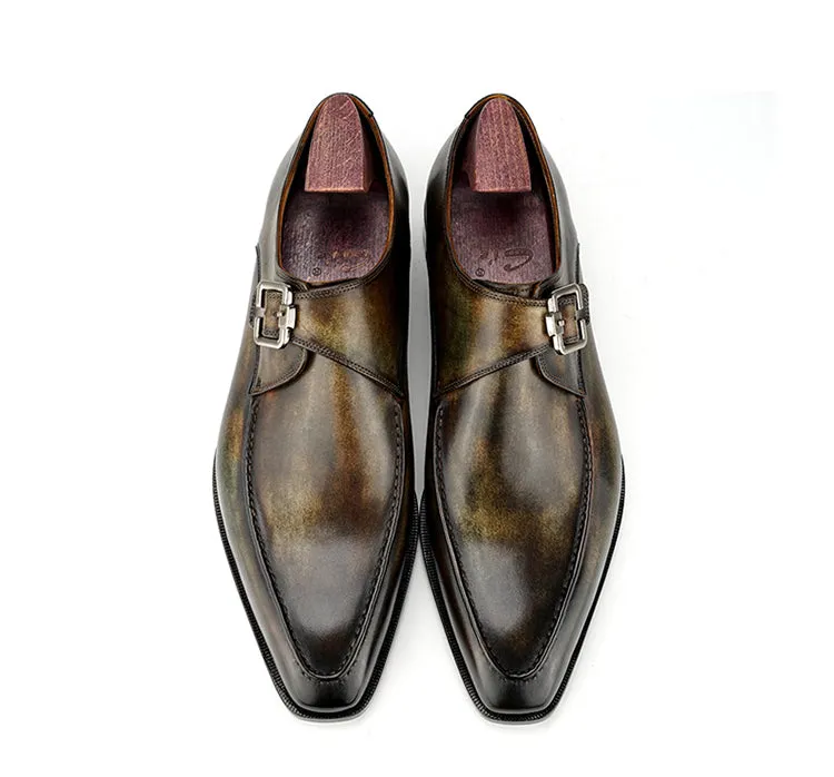 Real Full Grain Calf Leather Men's Italian Design Shoes