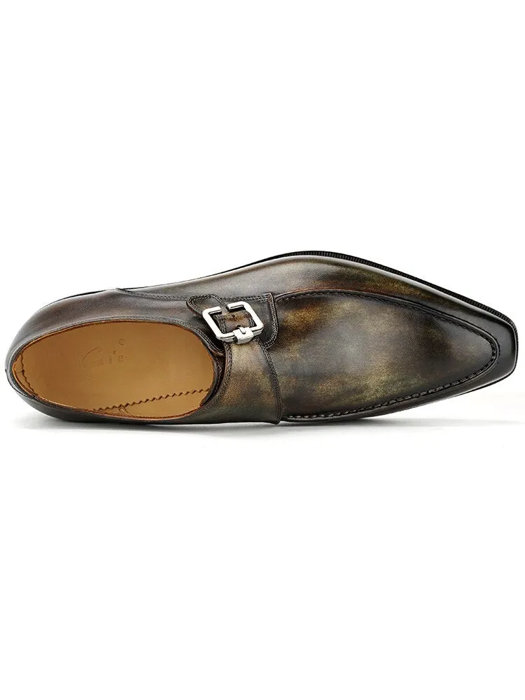 Real Full Grain Calf Leather Men's Italian Design Shoes