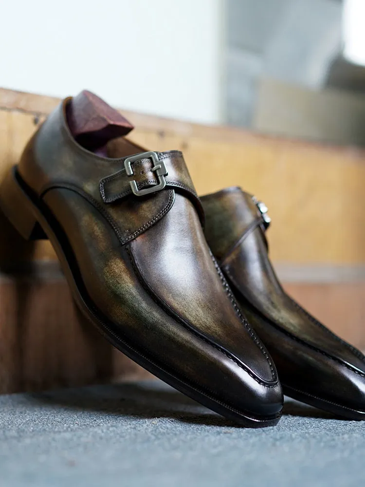 Real Full Grain Calf Leather Men's Italian Design Shoes