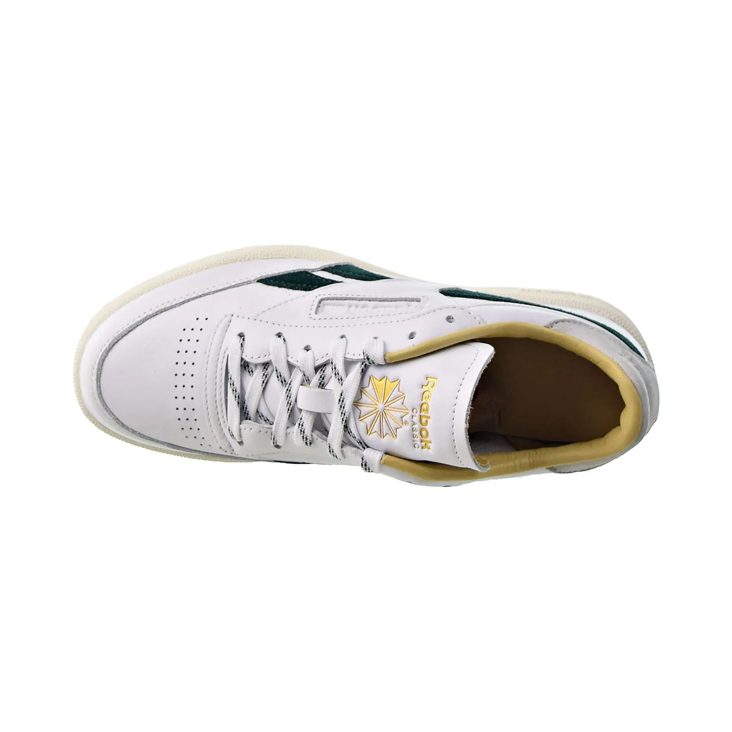 Reebok Club C Revenge Men's Shoes White-Gold Metallic-Forest Green
