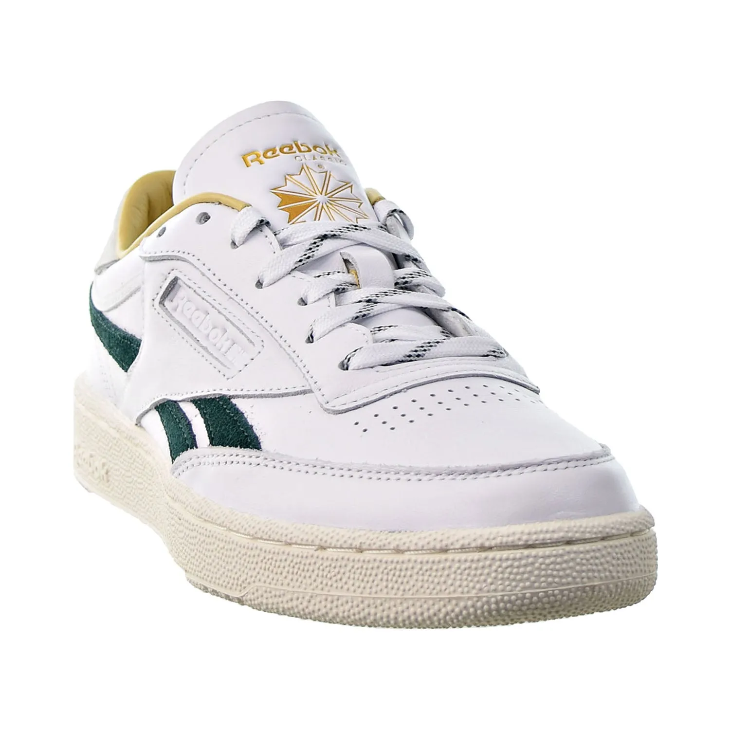 Reebok Club C Revenge Men's Shoes White-Gold Metallic-Forest Green