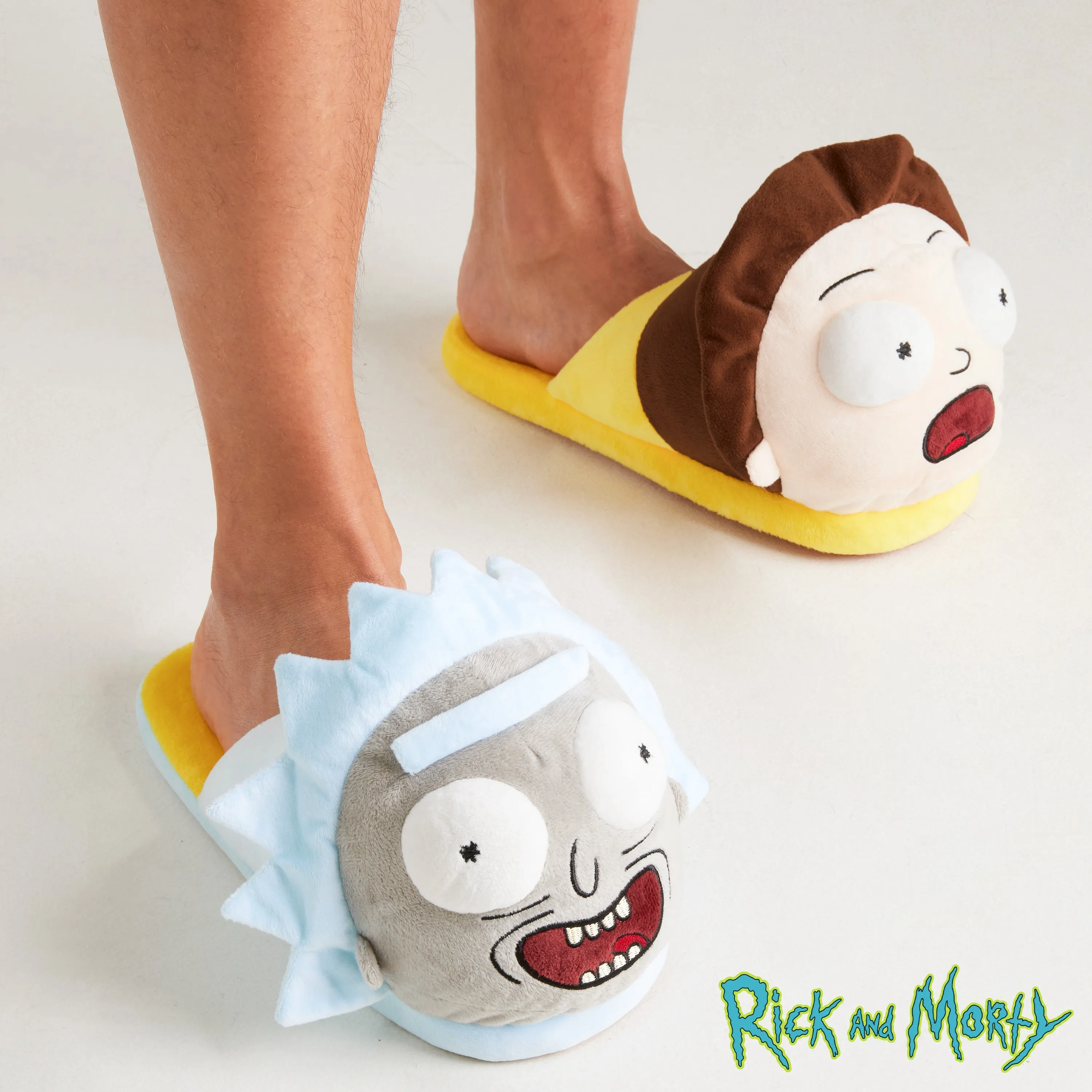 RICK AND MORTY Men's Slippers - 3D Plush Warm Indoor House Shoes