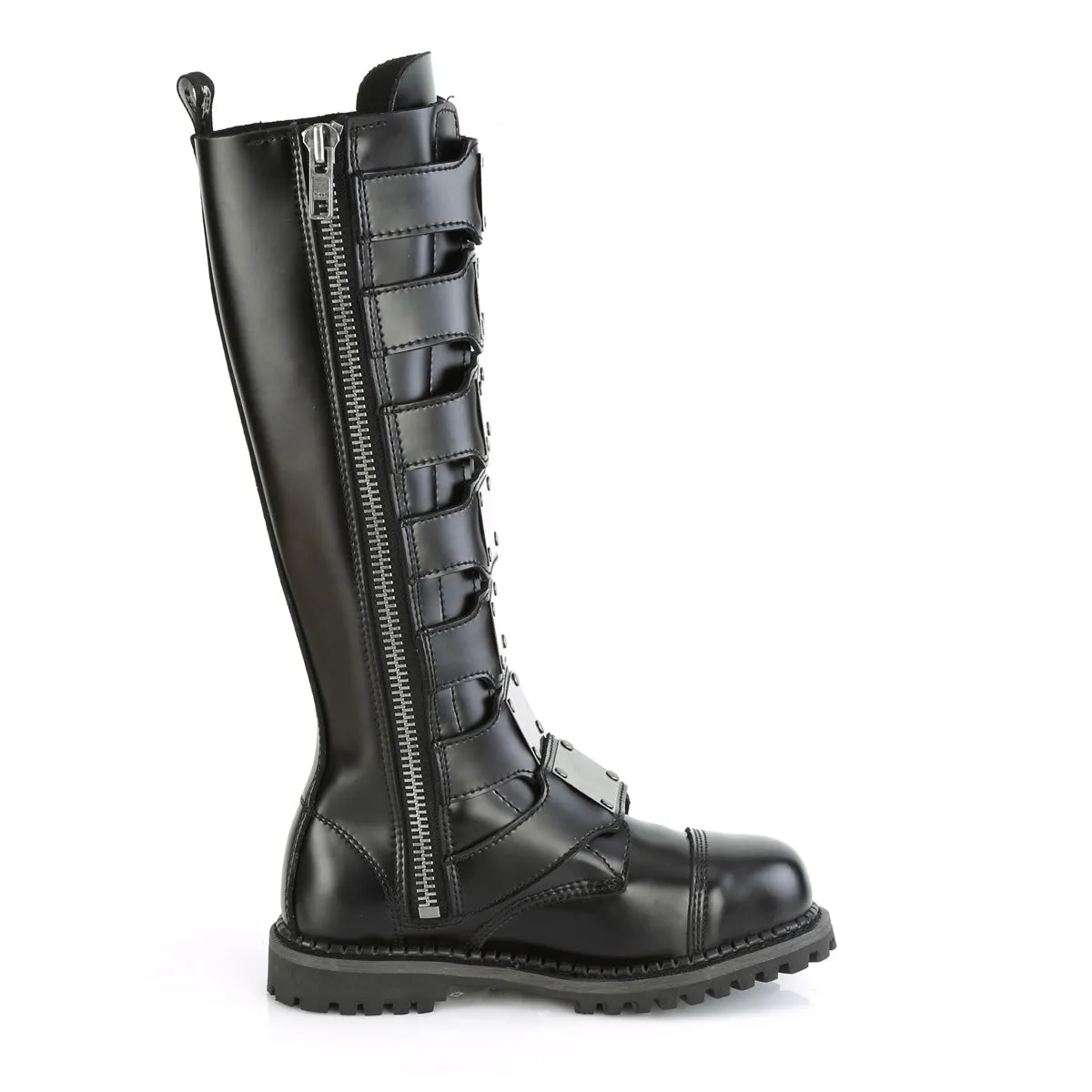 Riot-21MP Punk Leather Knee Boots Leather - Unisex
