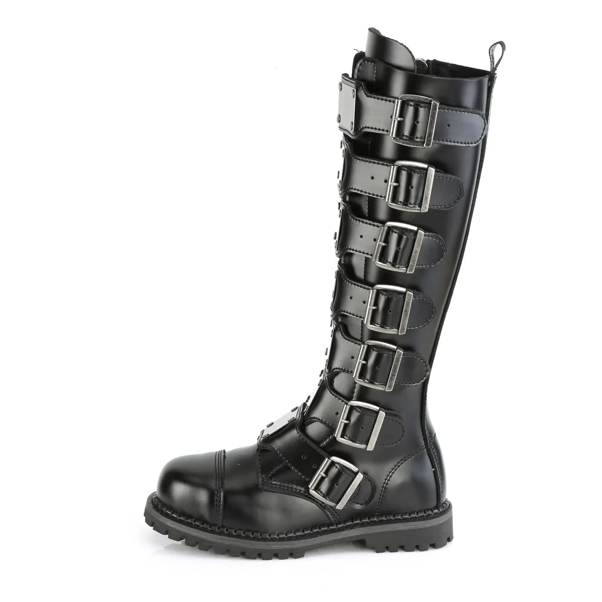 Riot-21MP Punk Leather Knee Boots Leather - Unisex