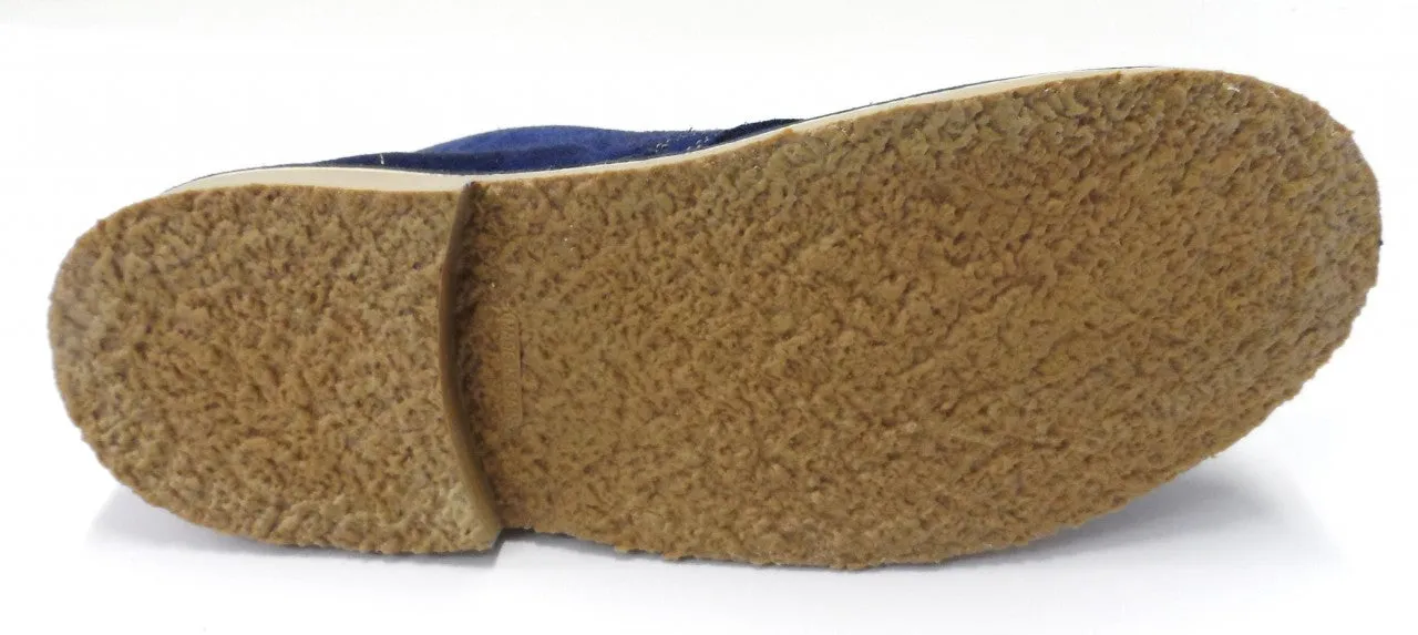 Roamers Ladies Denim Blue 2 Eyelet Round Toe Real Suede Desert Boots