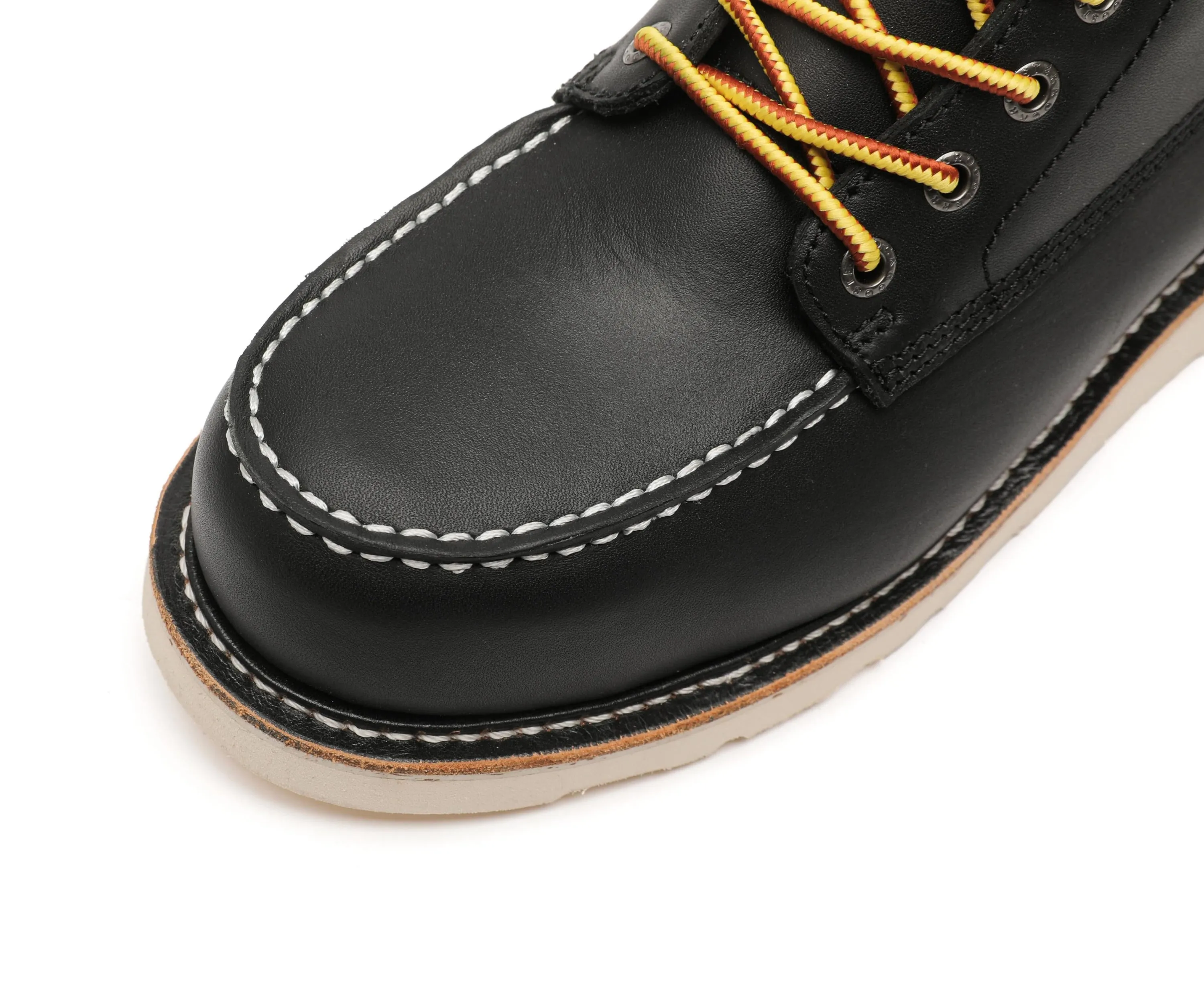 ROCKROOSTER Trinidad: Men's 6-Inch Black Steel Toe Safety Wedge Work Boots