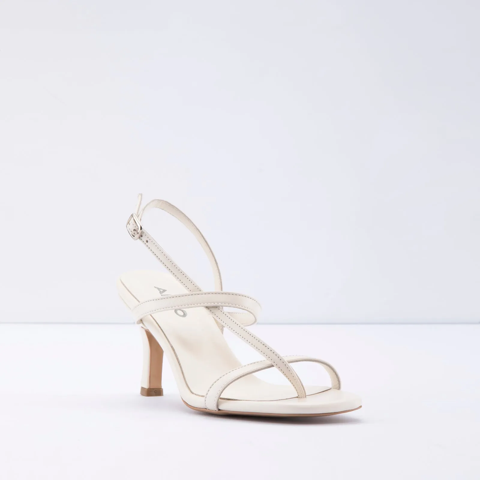 Samara-TR real leather white woman heels