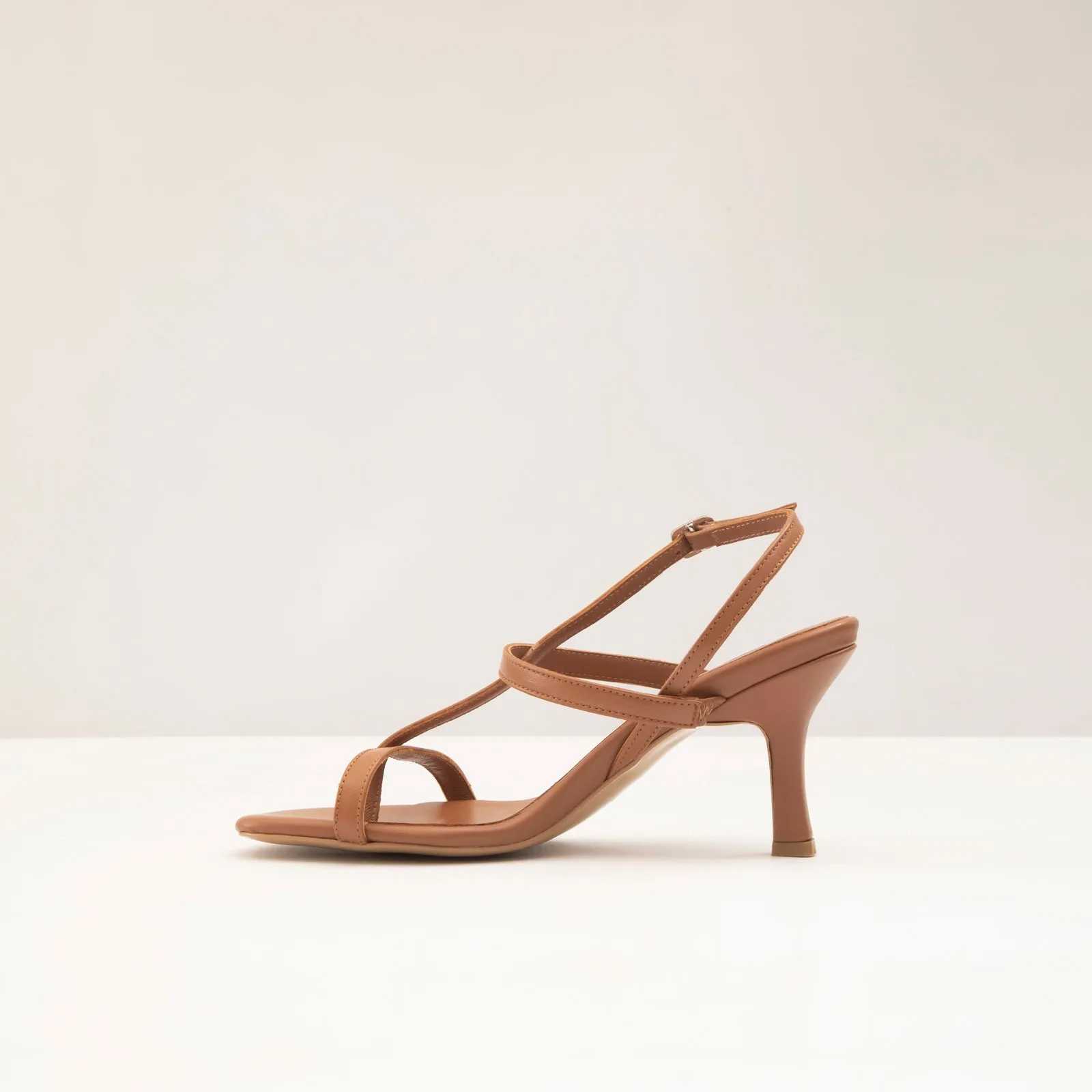Samara-TR real leather white woman heels
