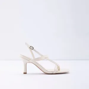 Samara-TR real leather white woman heels