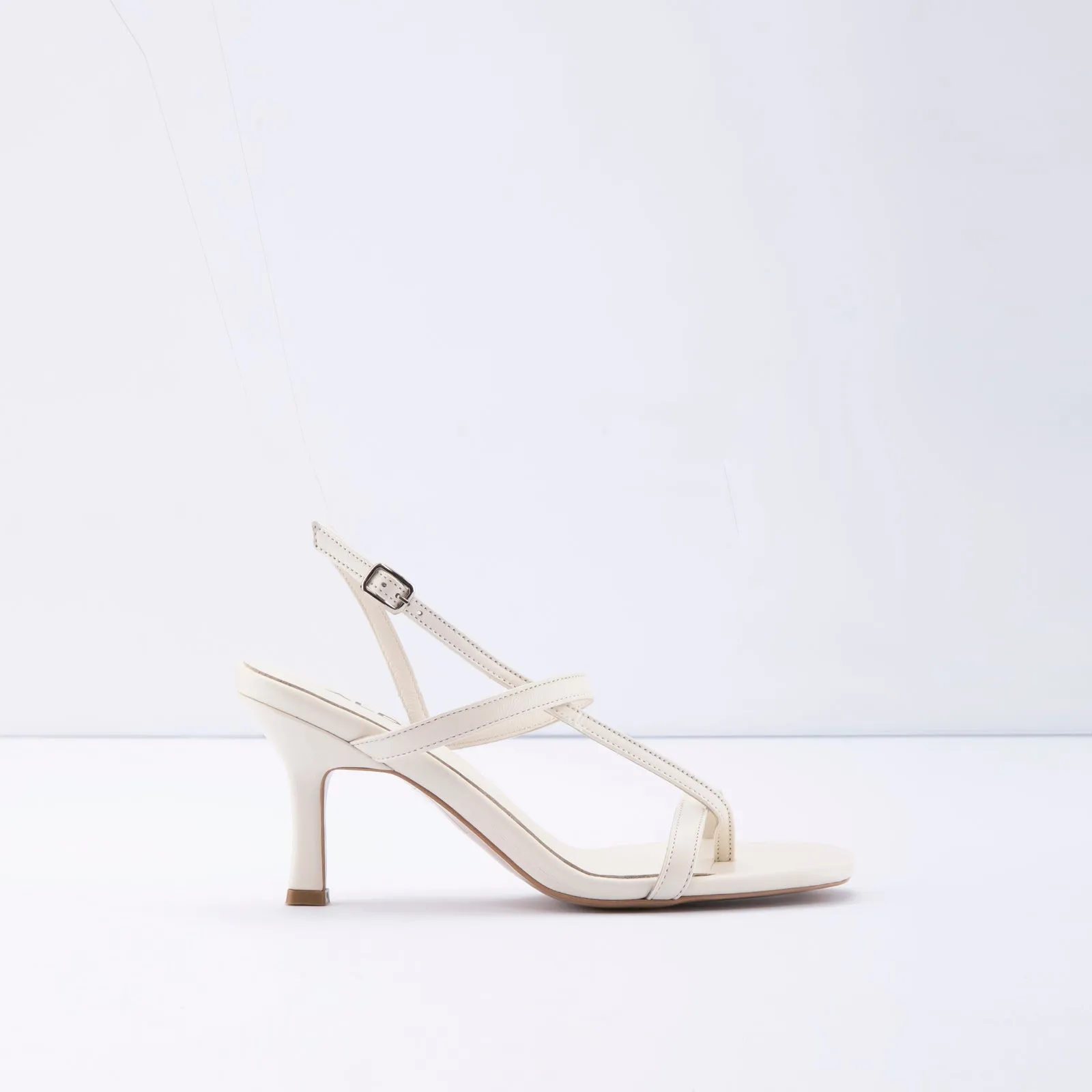 Samara-TR real leather white woman heels