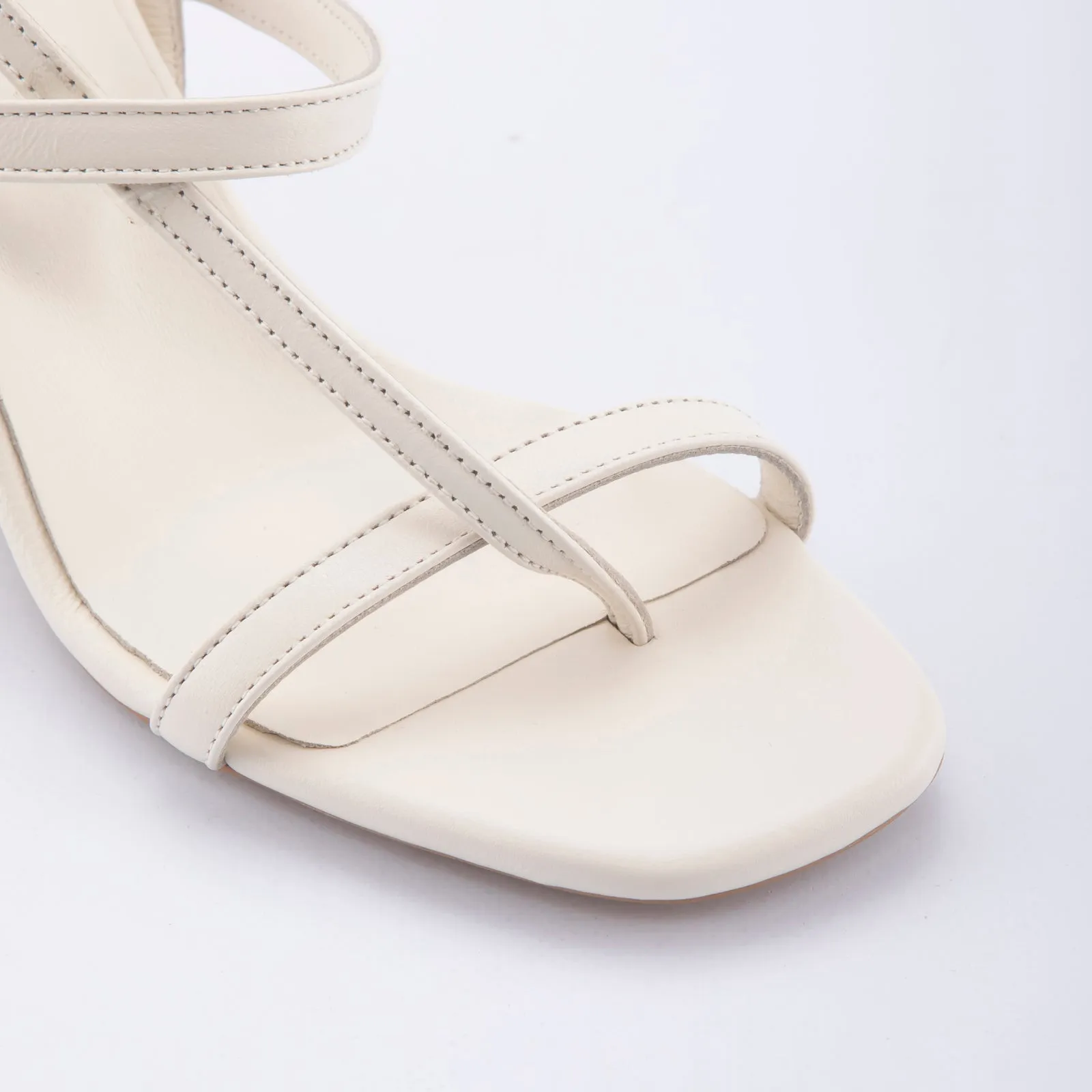 Samara-TR real leather white woman heels
