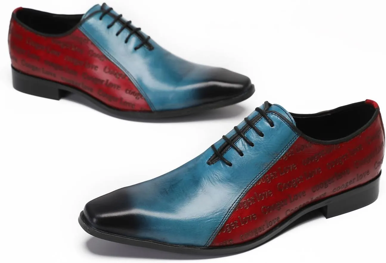 Santimon Men's Oxfords Formal Dress Leather Tuxedo Shoes for Men Fashion Prom Wingtip Oxford Business Casual Shoes Men