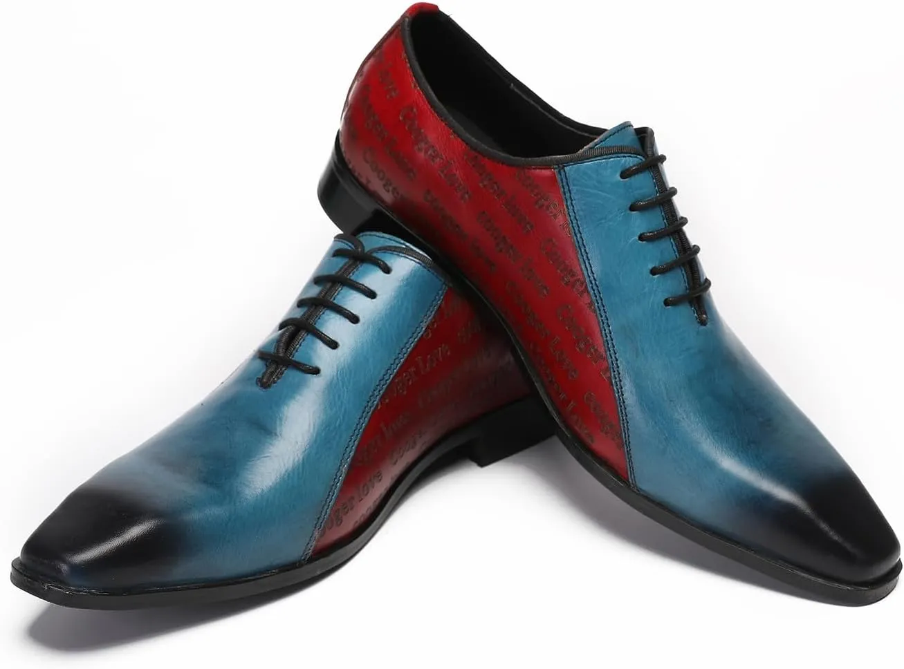 Santimon Men's Oxfords Formal Dress Leather Tuxedo Shoes for Men Fashion Prom Wingtip Oxford Business Casual Shoes Men
