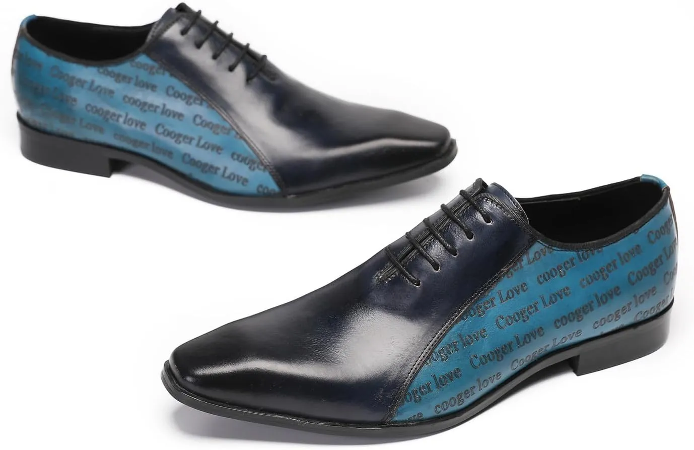 Santimon Men's Oxfords Formal Dress Leather Tuxedo Shoes for Men Fashion Prom Wingtip Oxford Business Casual Shoes Men