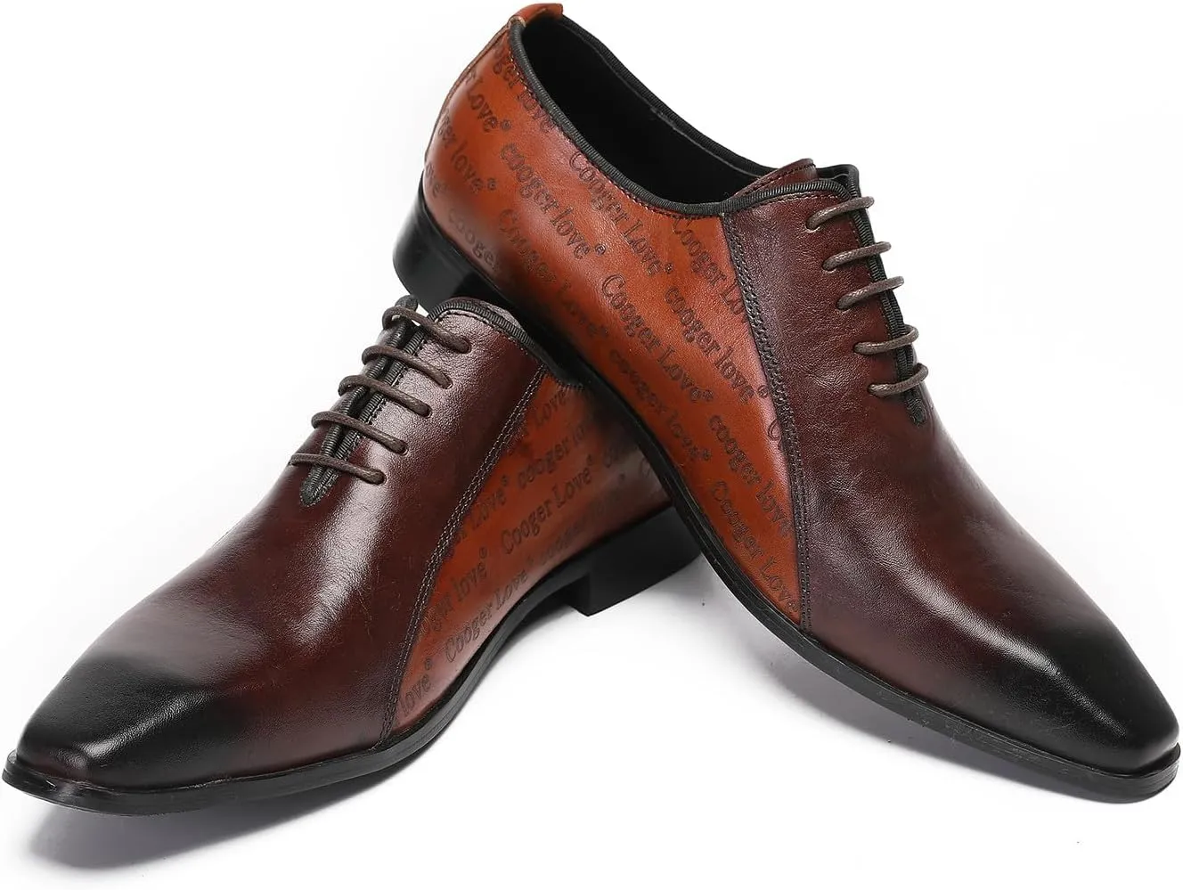 Santimon Men's Oxfords Formal Dress Leather Tuxedo Shoes for Men Fashion Prom Wingtip Oxford Business Casual Shoes Men