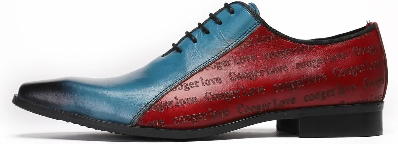 Santimon Men's Oxfords Formal Dress Leather Tuxedo Shoes for Men Fashion Prom Wingtip Oxford Business Casual Shoes Men