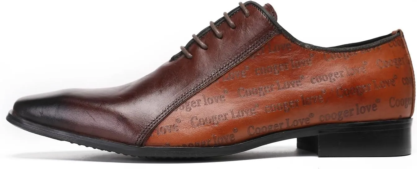 Santimon Men's Oxfords Formal Dress Leather Tuxedo Shoes for Men Fashion Prom Wingtip Oxford Business Casual Shoes Men
