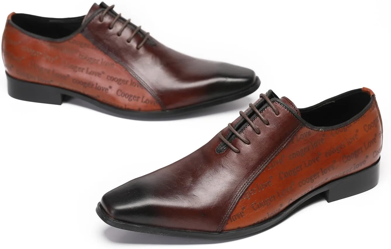 Santimon Men's Oxfords Formal Dress Leather Tuxedo Shoes for Men Fashion Prom Wingtip Oxford Business Casual Shoes Men