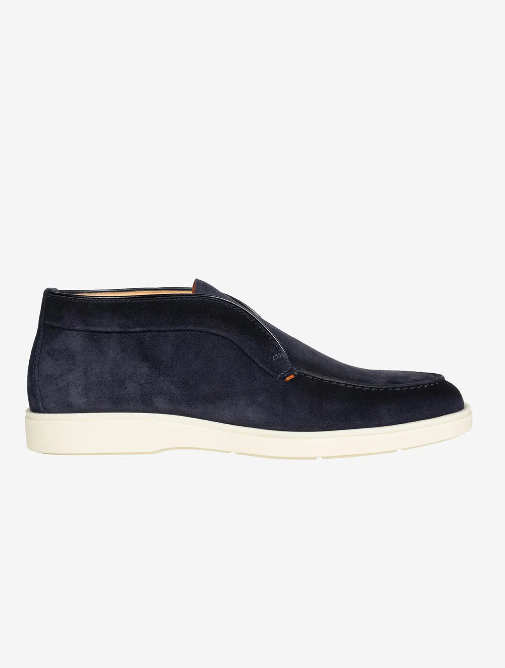 SANTONI Suede Desert Boot Navy