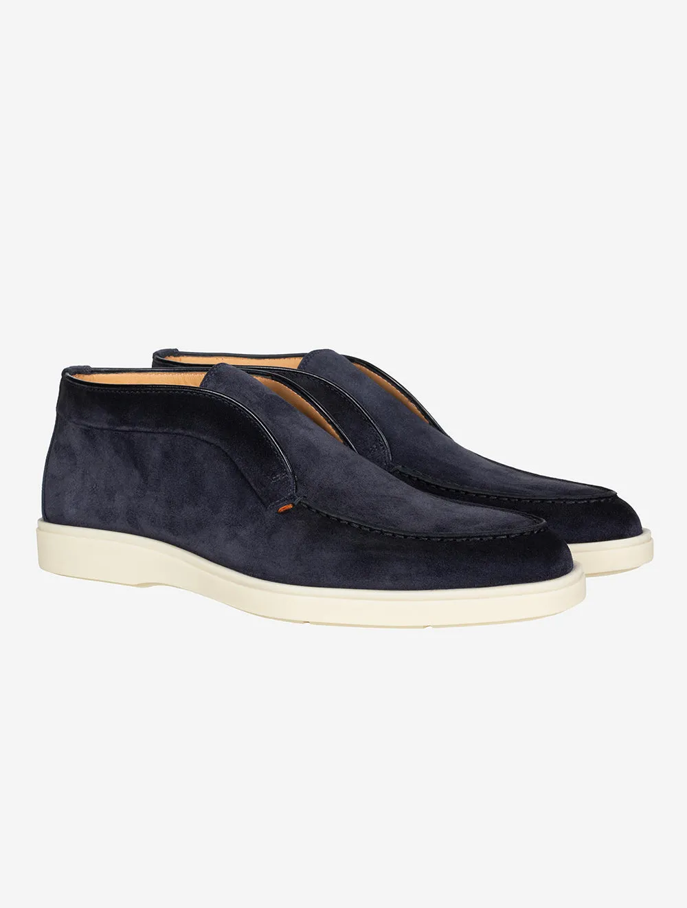 SANTONI Suede Desert Boot Navy